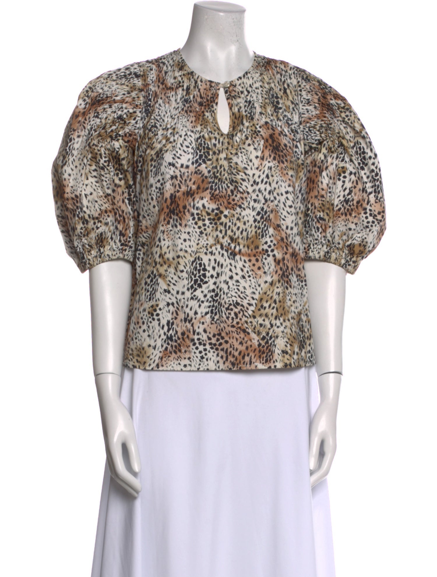 Sea New York Animal Print V-Neck Blouse