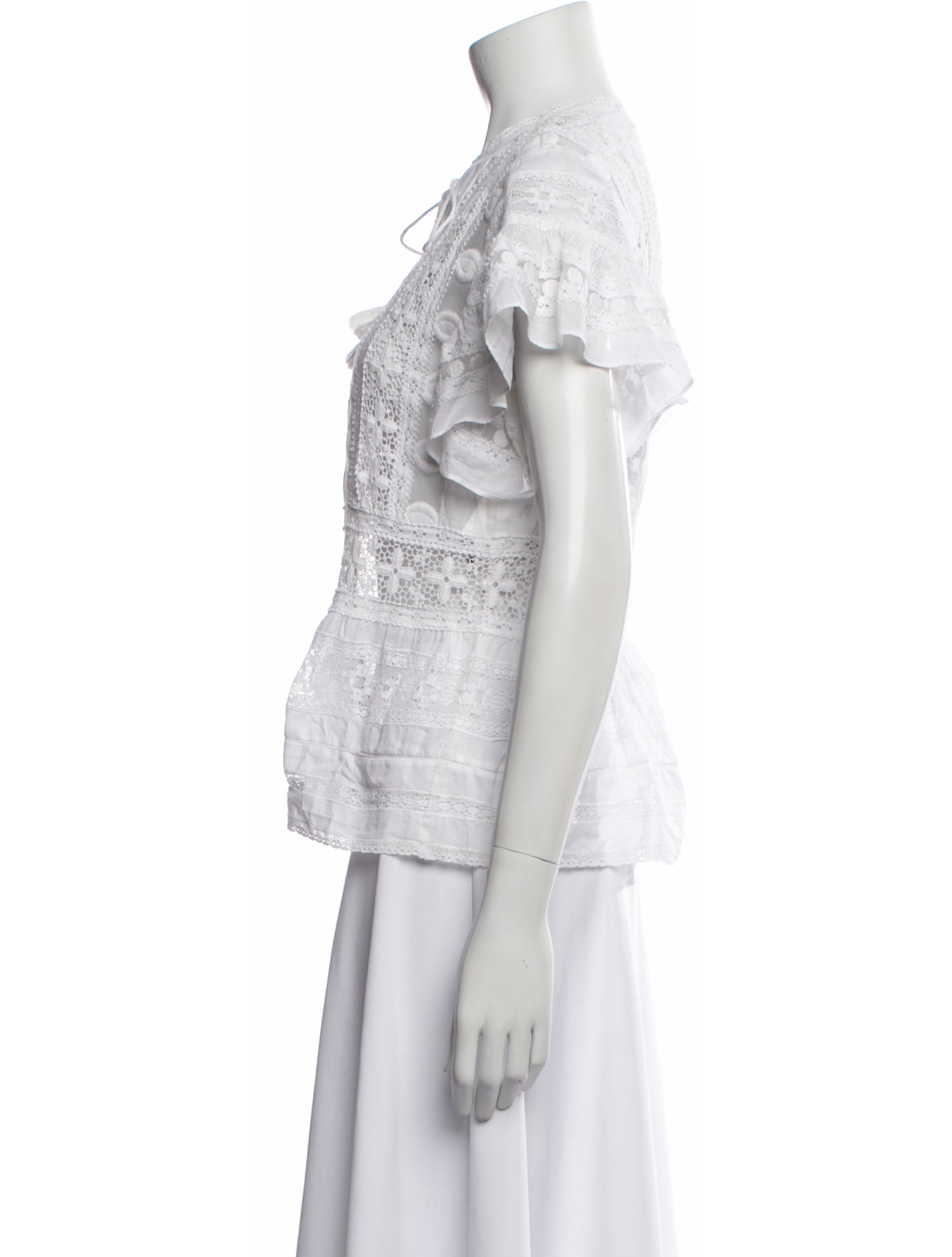 Sea New York Tie Neck Short Sleeve Top