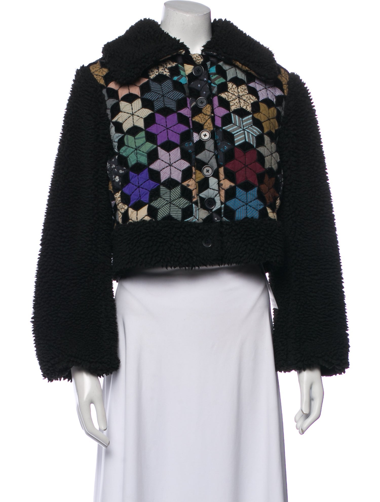 Sea New York Floral Print Faux Fur Jacket