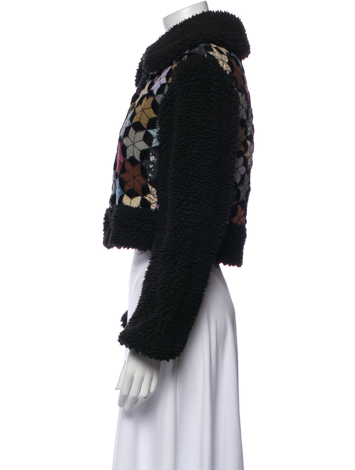 Sea New York Floral Print Faux Fur Jacket