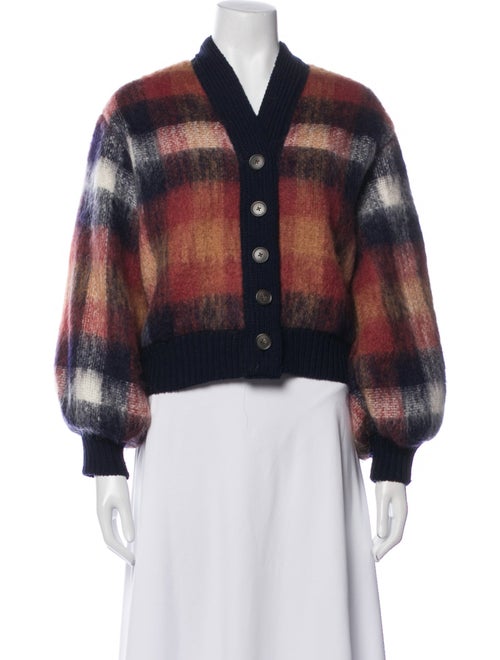 Sea New York Mohair Plaid Print Bomber Jacket