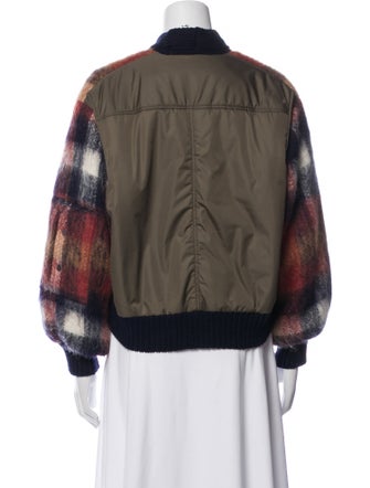 Sea New York Mohair Plaid Print Bomber Jacket