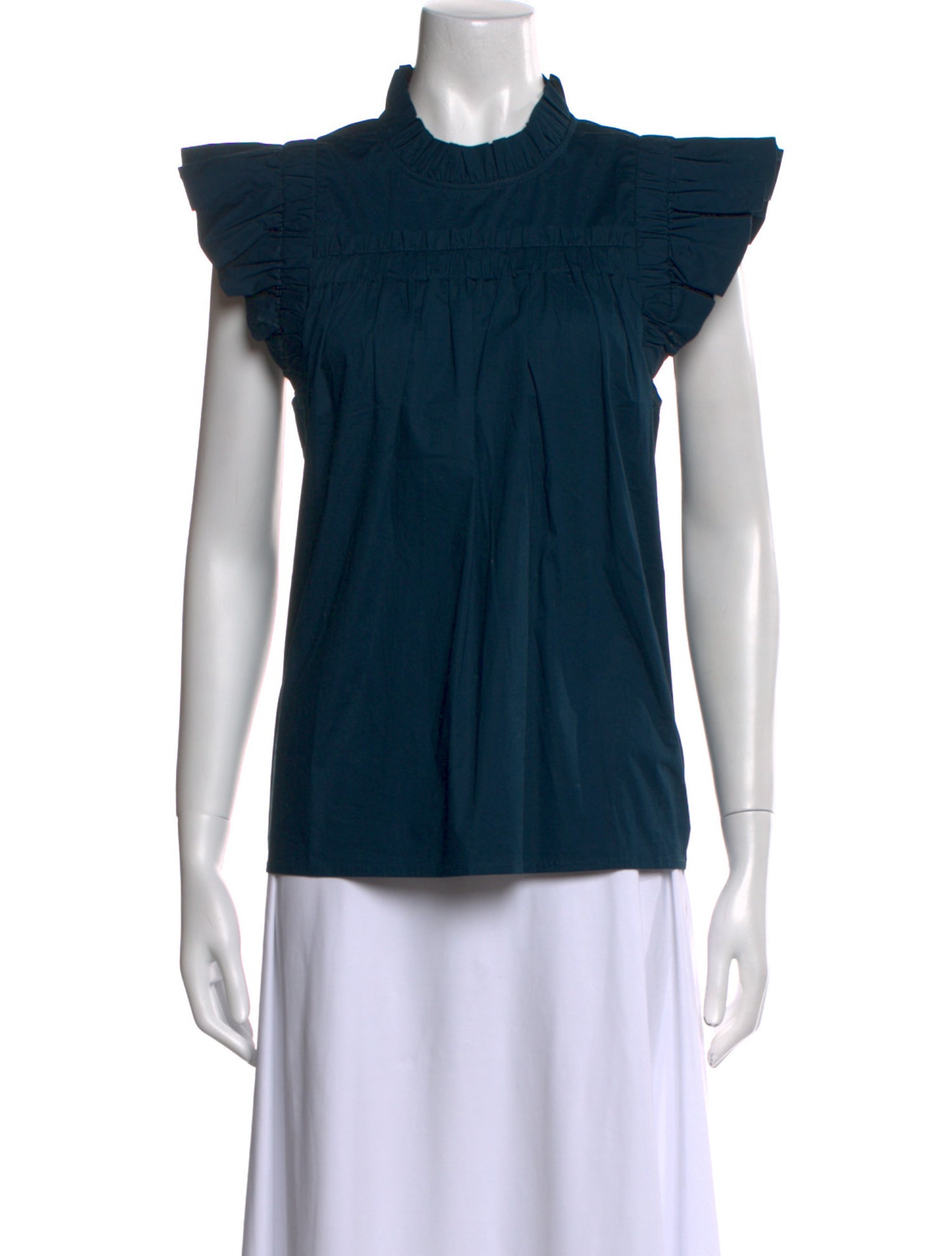 Sea New York Mock Neck Short Sleeve Blouse