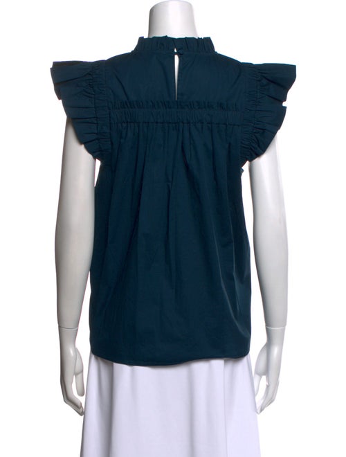 Sea New York Mock Neck Short Sleeve Blouse