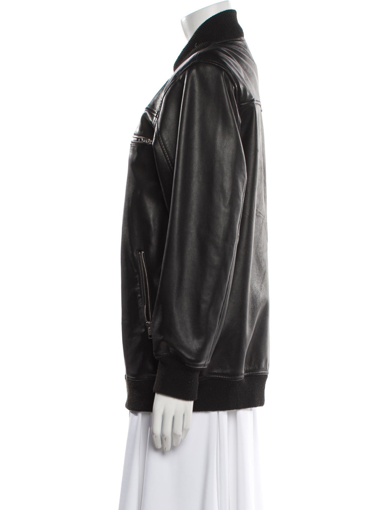 Sea New York Leather Bomber Jacket