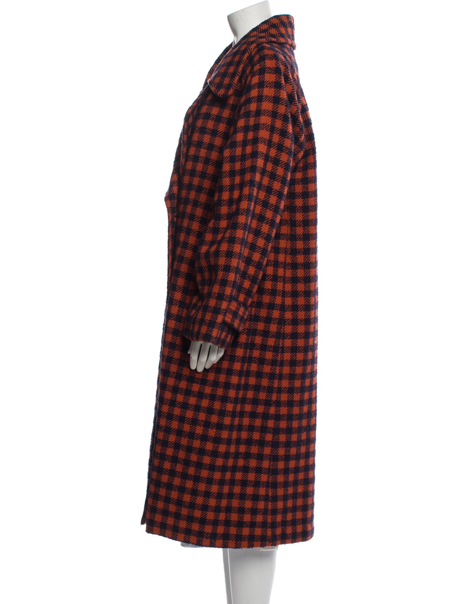 Sea New York Wool Plaid Print Coat
