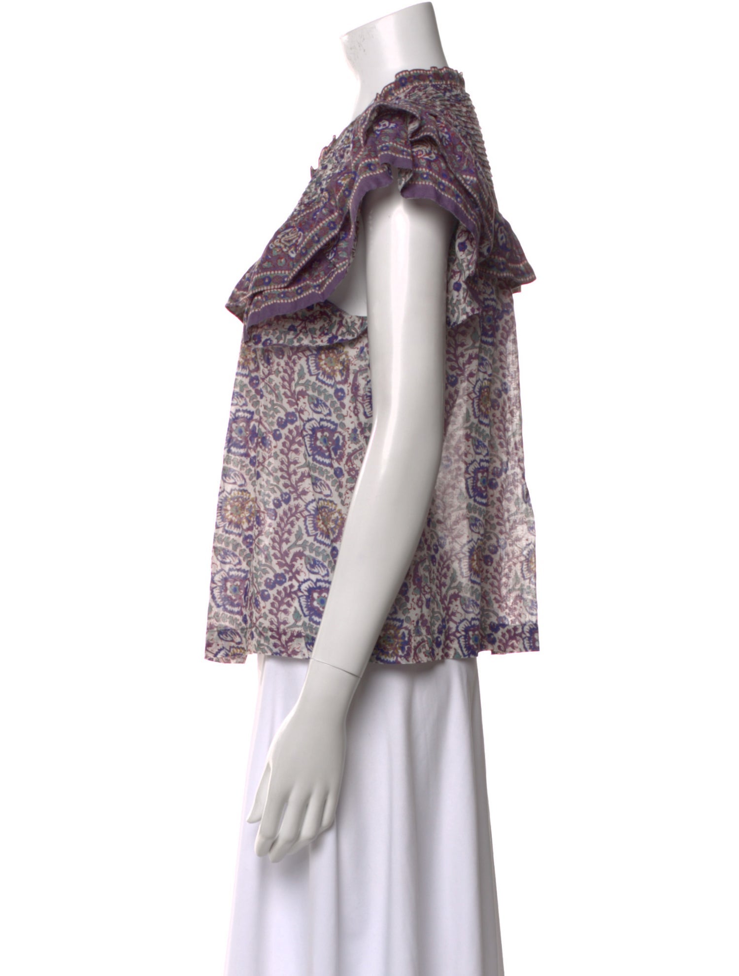 Sea New York Paisley Print Mock Neck Blouse