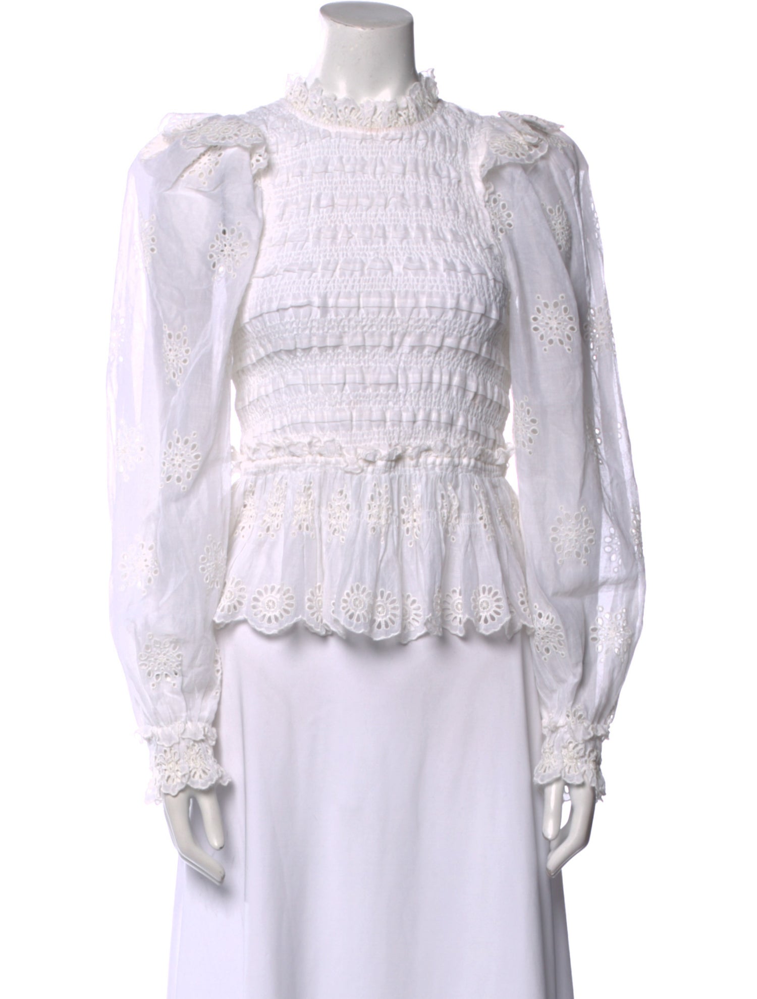 Sea New York Mock Neck Long Sleeve Blouse