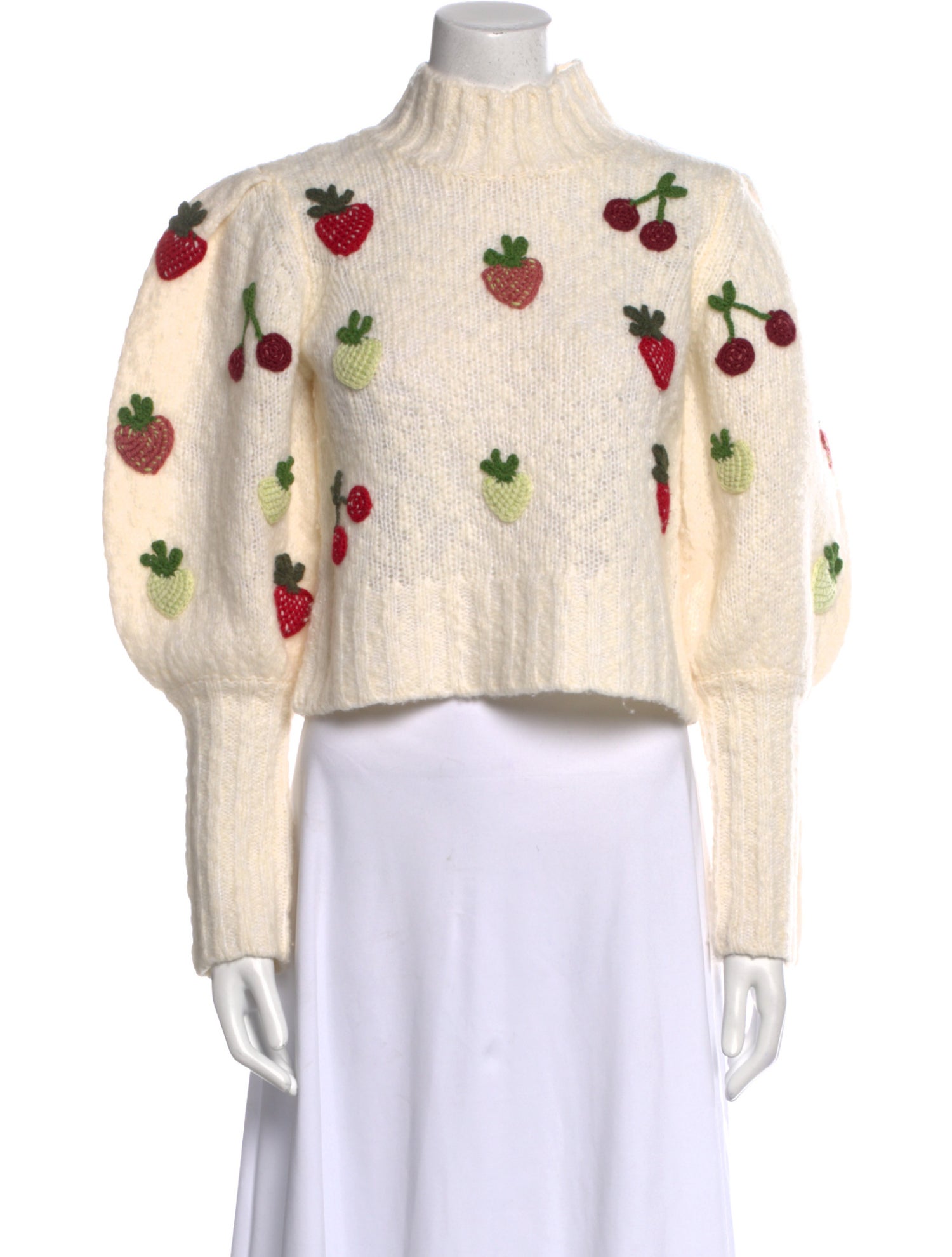 Sea New York Wool Polka Dot Print Crop Top