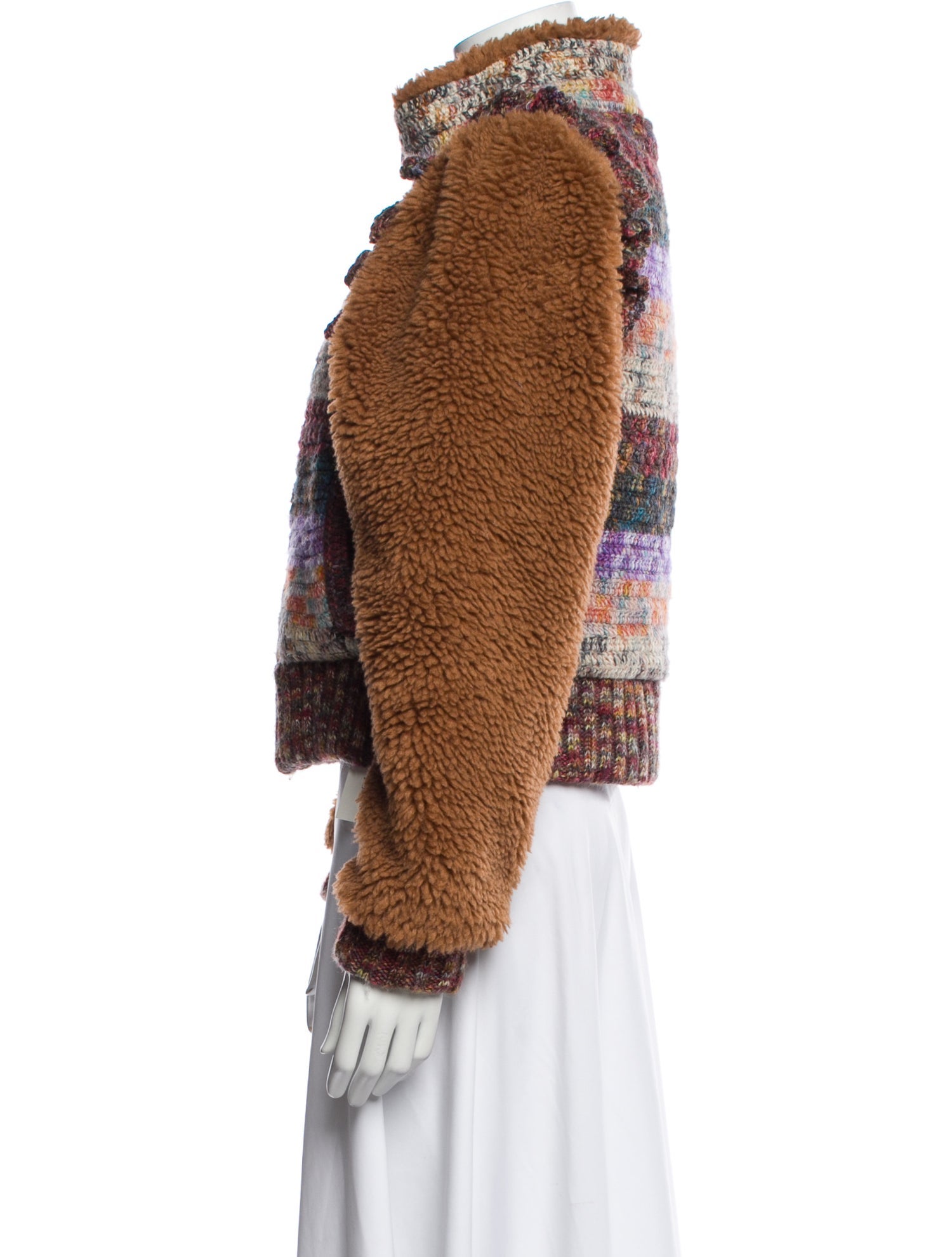 Sea New York Merino Wool Printed Faux Fur Jacket