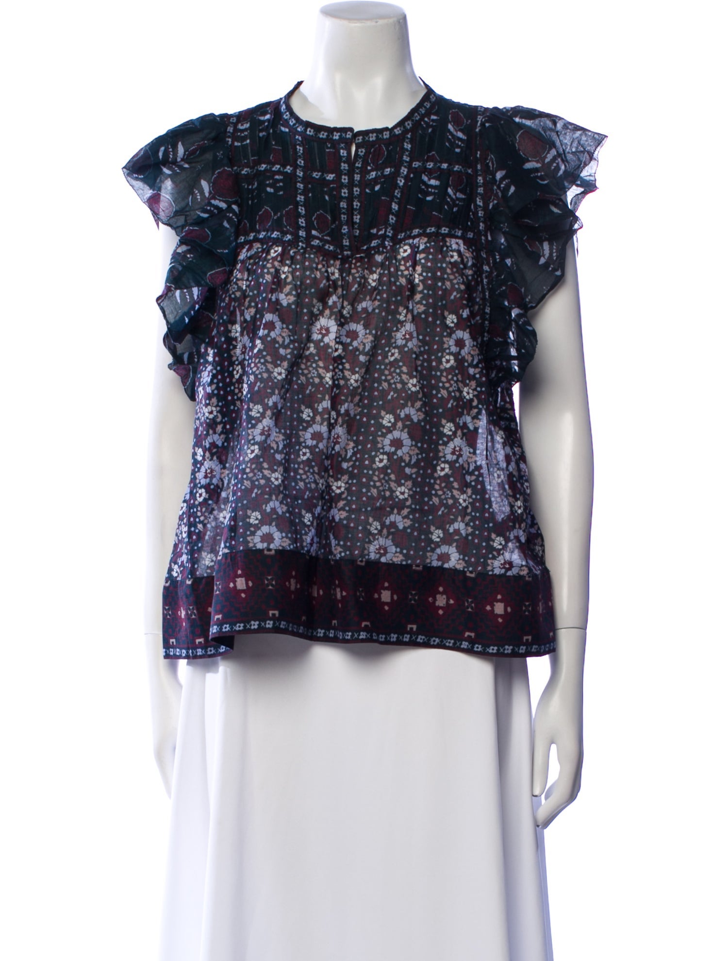 Sea New York Floral Print Crew Neck Blouse w/ Tags