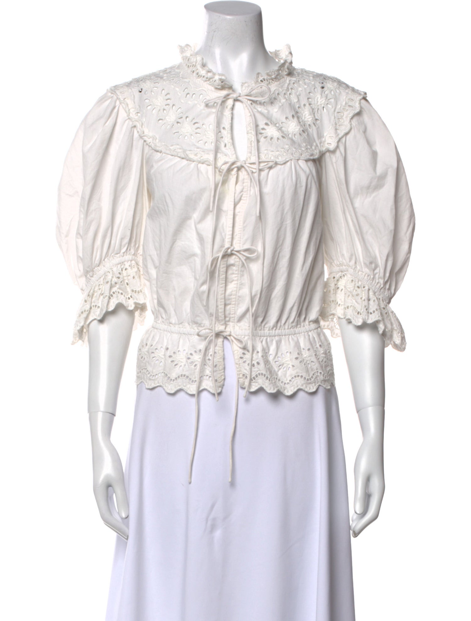 Sea New York Mock Neck Three-Quarter Sleeve Blouse