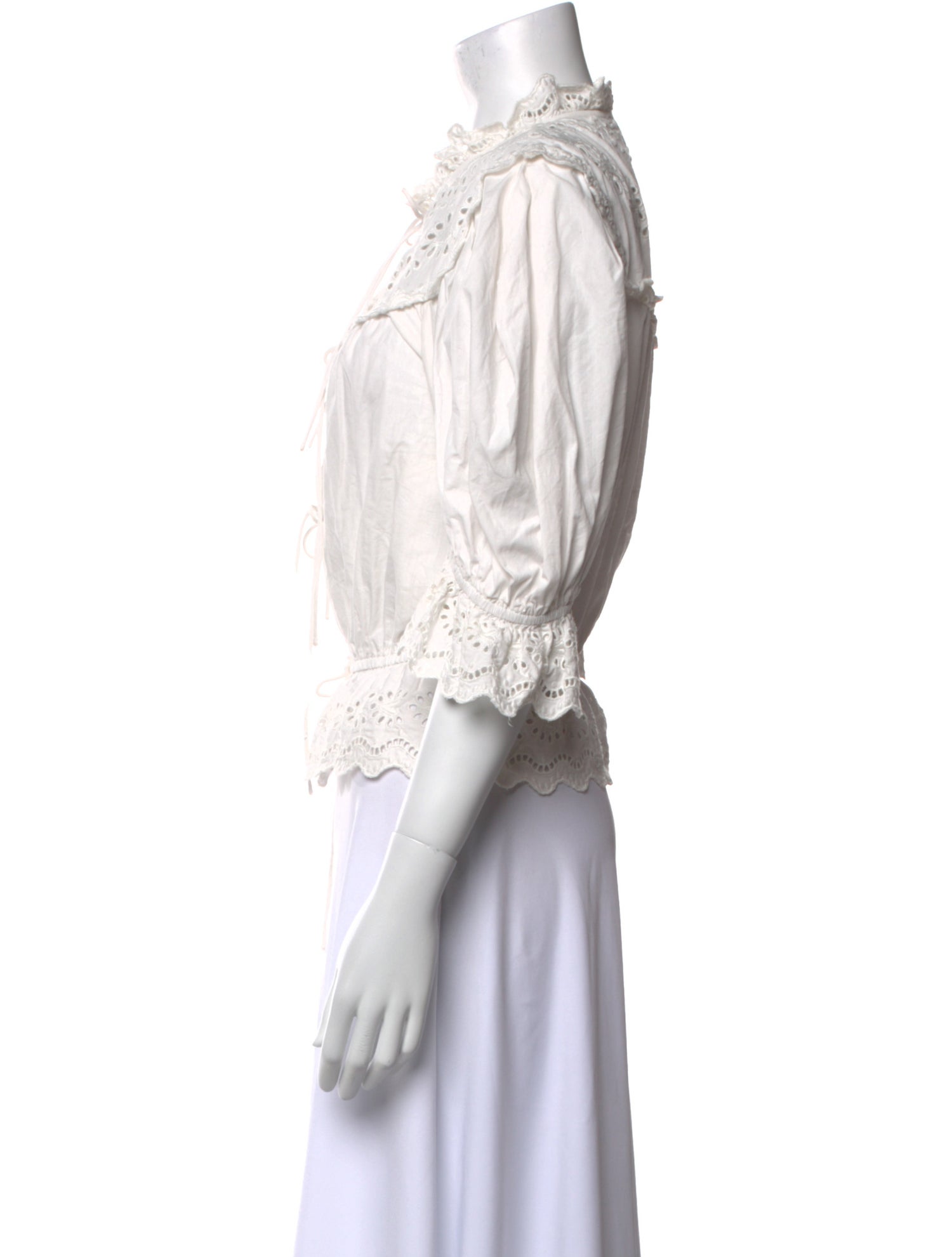 Sea New York Mock Neck Three-Quarter Sleeve Blouse