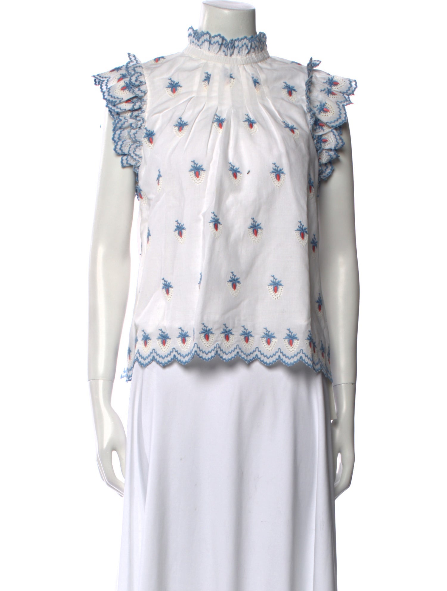 Sea New York Printed Mock Neck Blouse