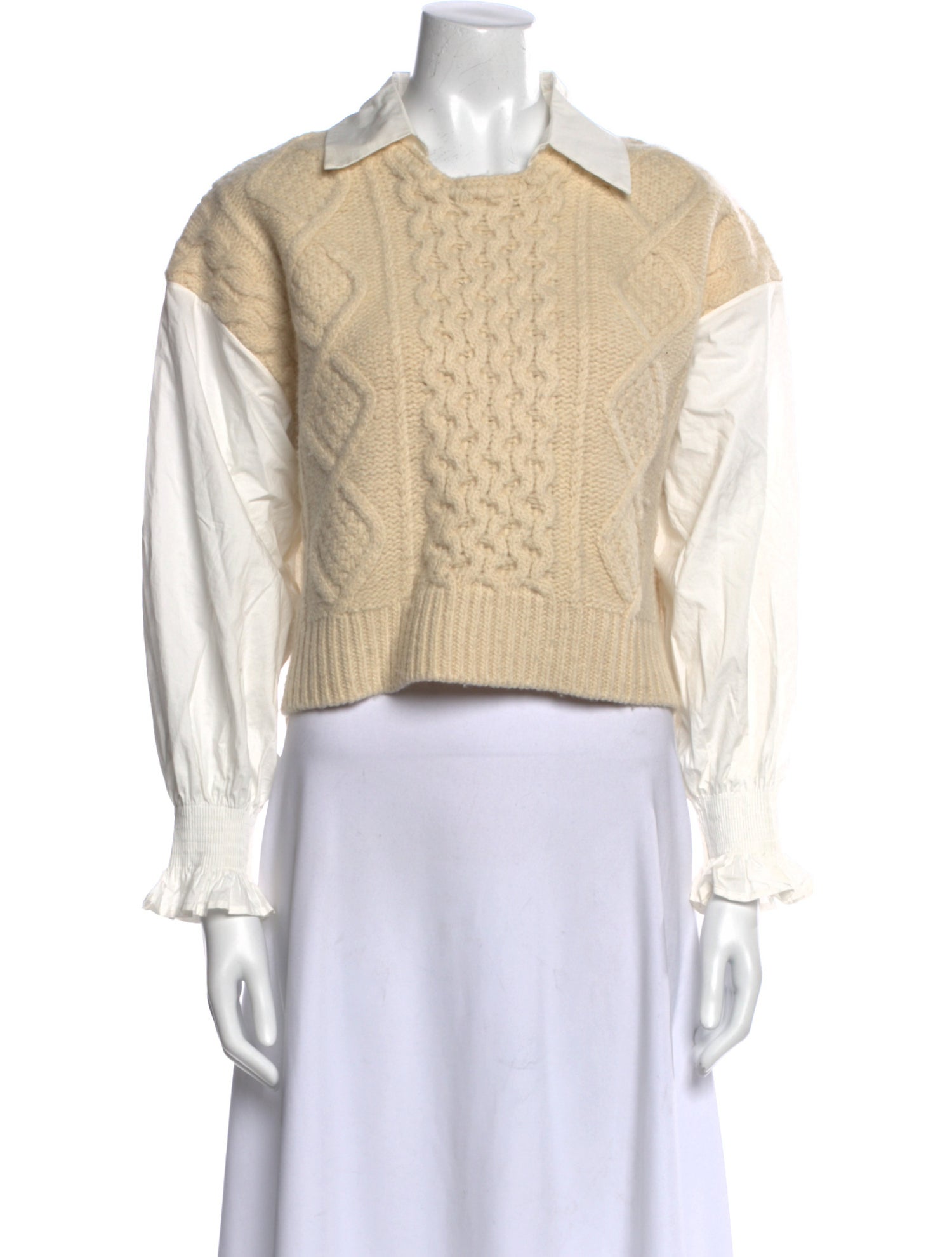 Sea New York Wool Colorblock Pattern Sweater