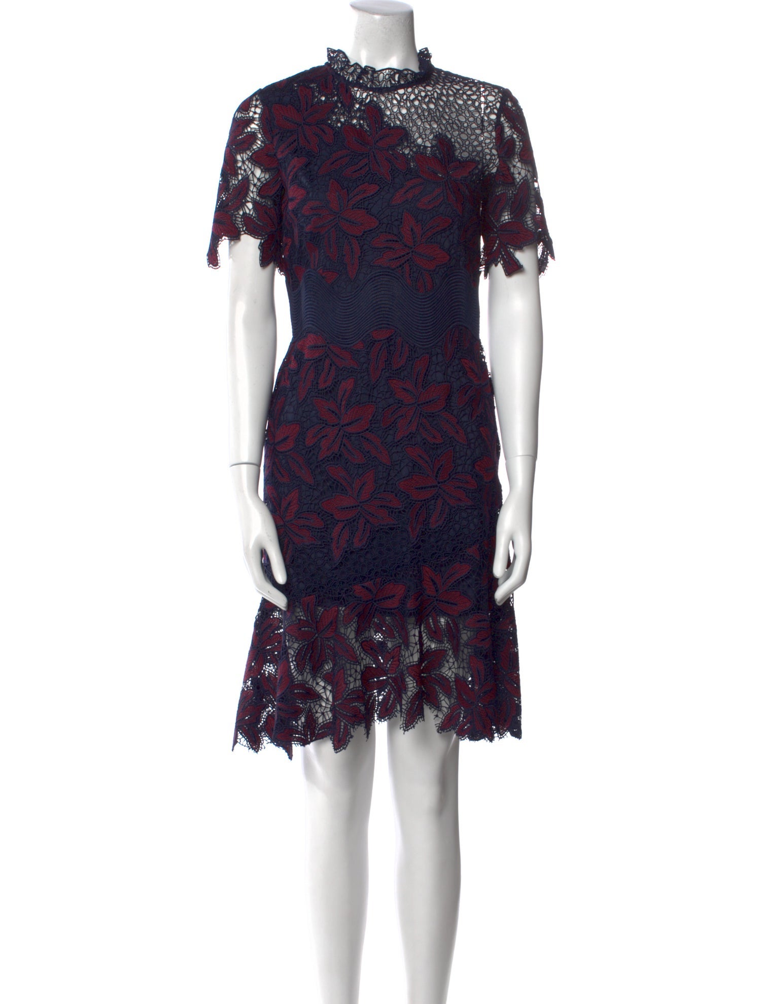 Sea New York Lace Pattern Mini Dress