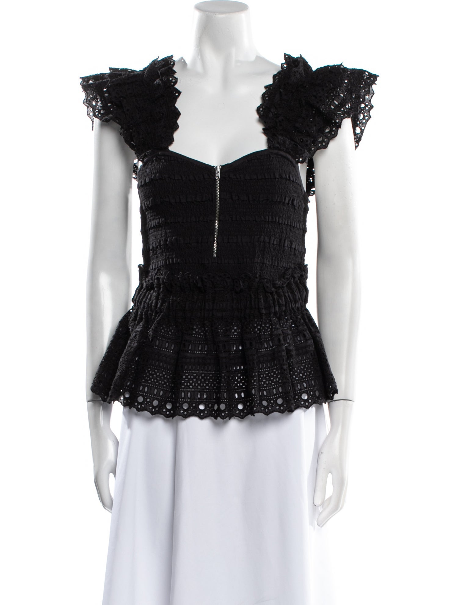 Sea New York Square Neckline Short Sleeve Blouse