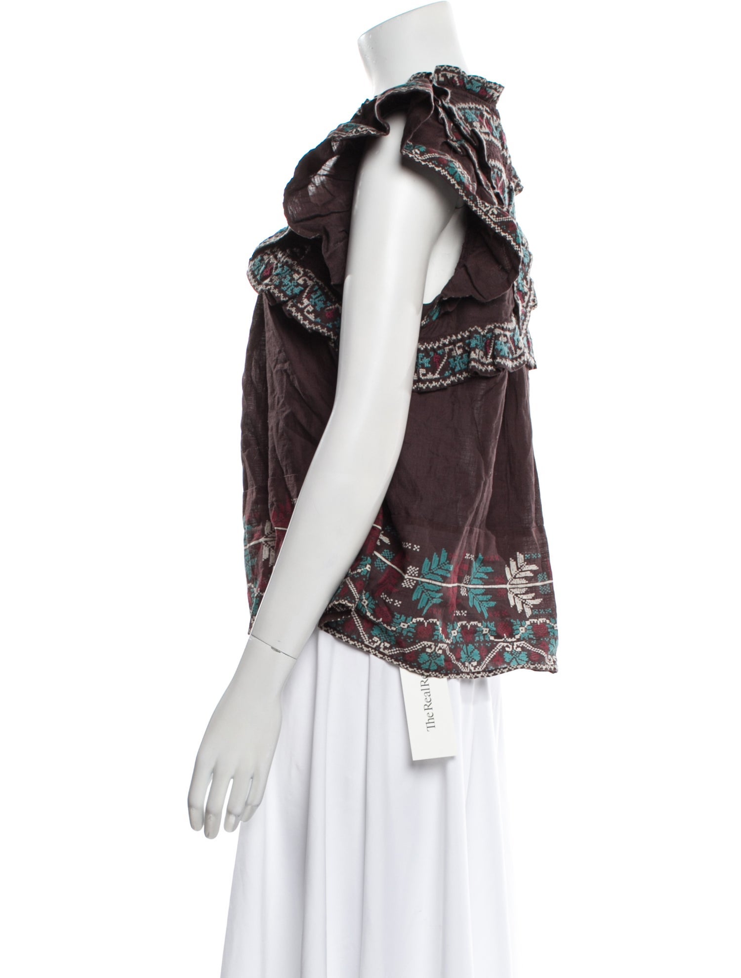 Sea New York Printed Bateau Neckline Blouse