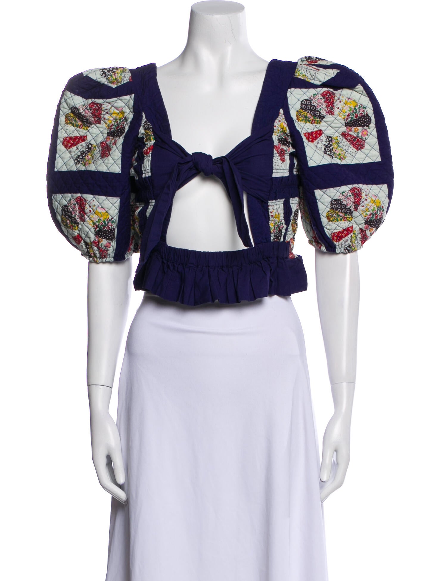 Sea New York Floral Print Square Neckline Crop Top