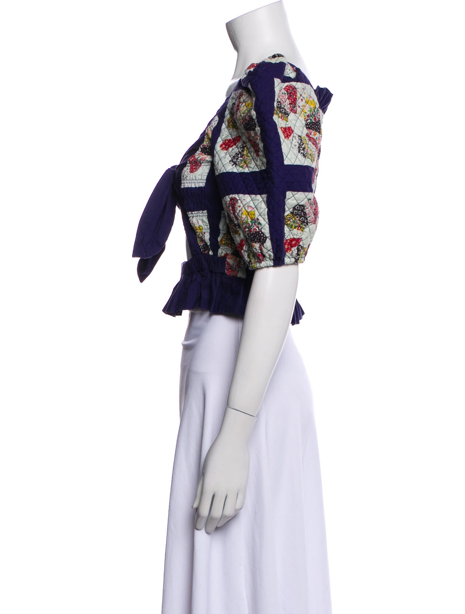 Sea New York Floral Print Square Neckline Crop Top