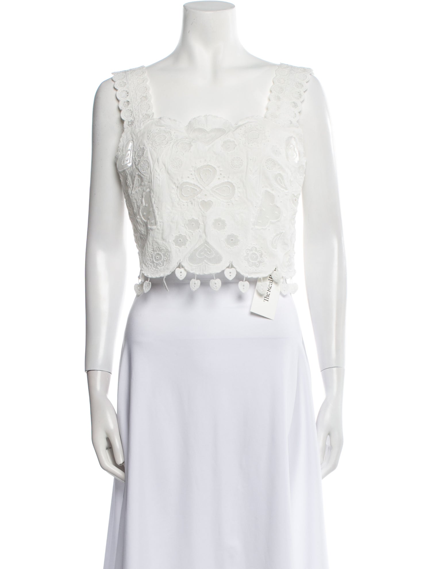 Sea New York Lace Pattern Square Neckline Crop Top w/ Tags