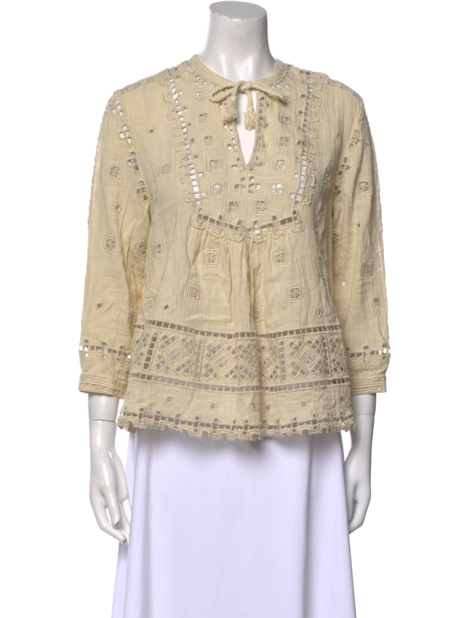 Sea New York V-Neck Three-Quarter Sleeve Blouse