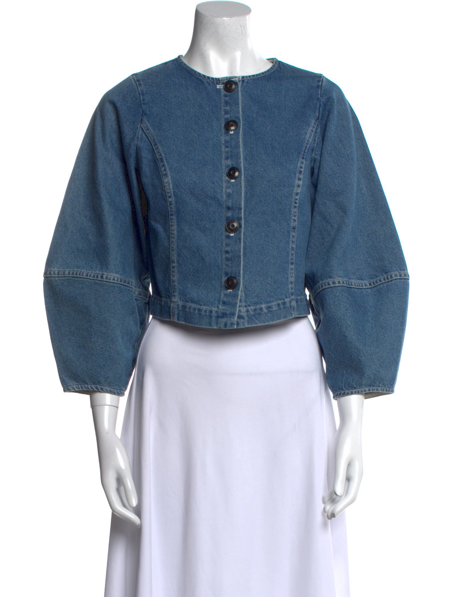 Sea New York Crew Neck Three-Quarter Sleeve Crop Top