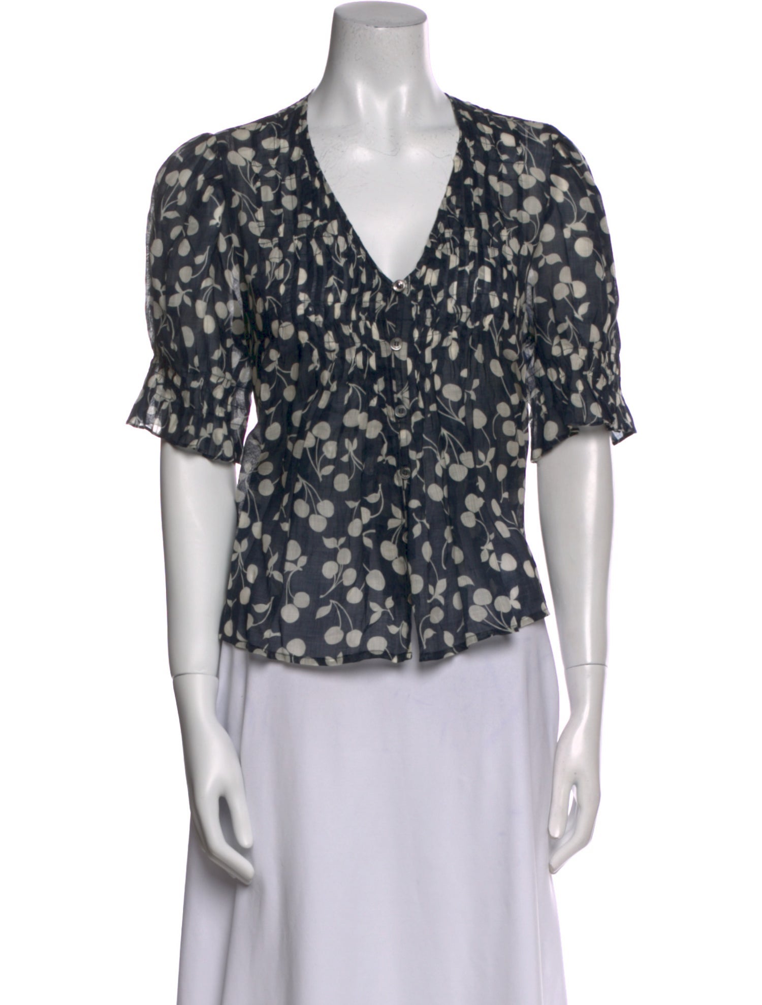 Sea New York Floral Print V-Neck Blouse