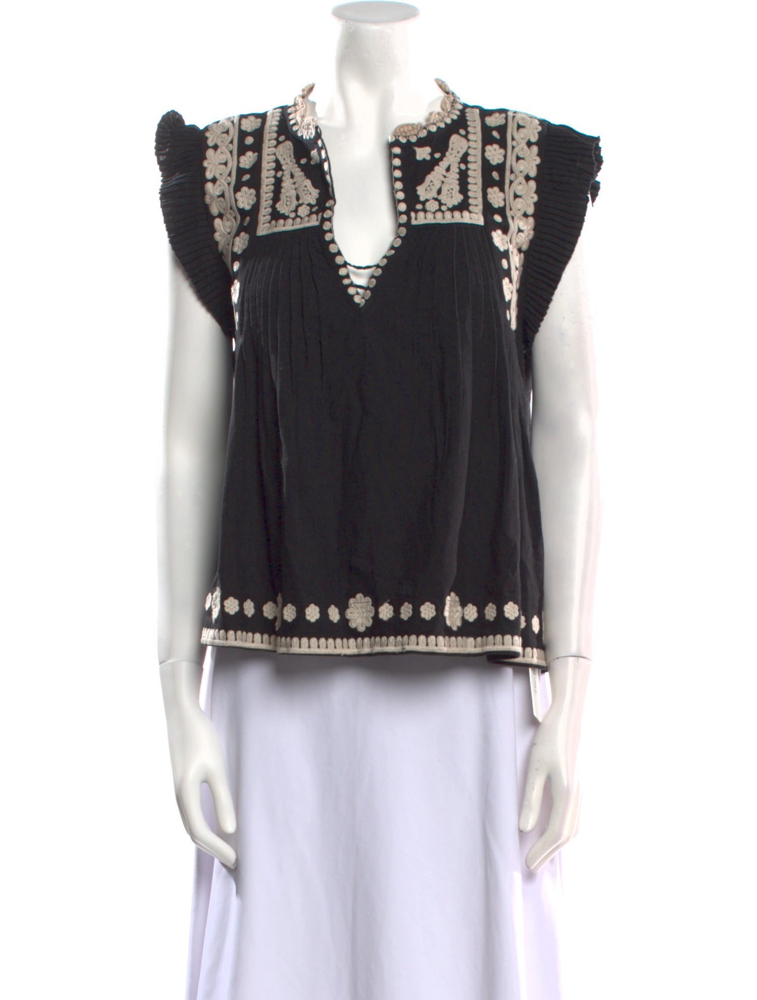 Sea New York V-Neck Short Sleeve Blouse