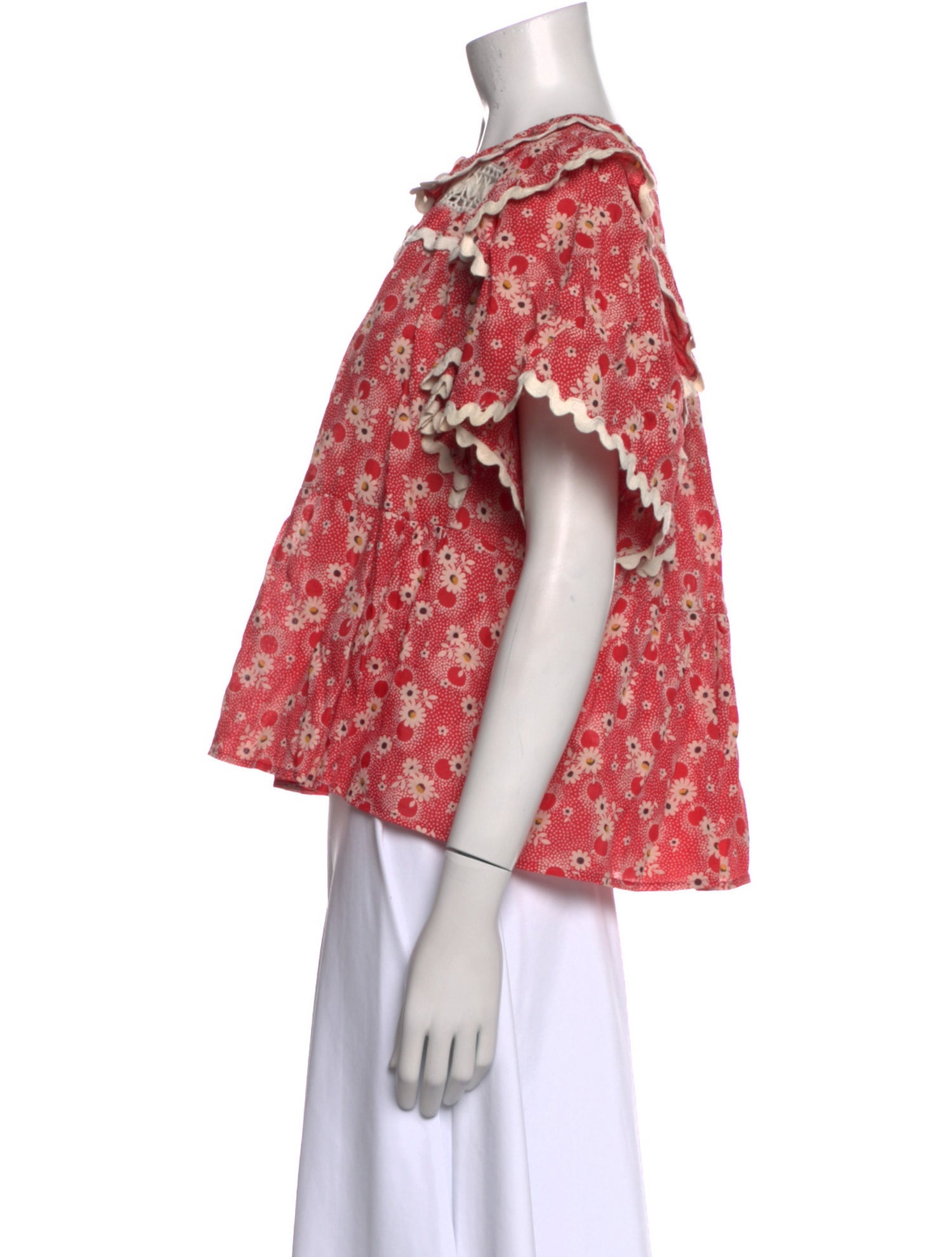 Sea New York Floral Print Bateau Neckline Blouse