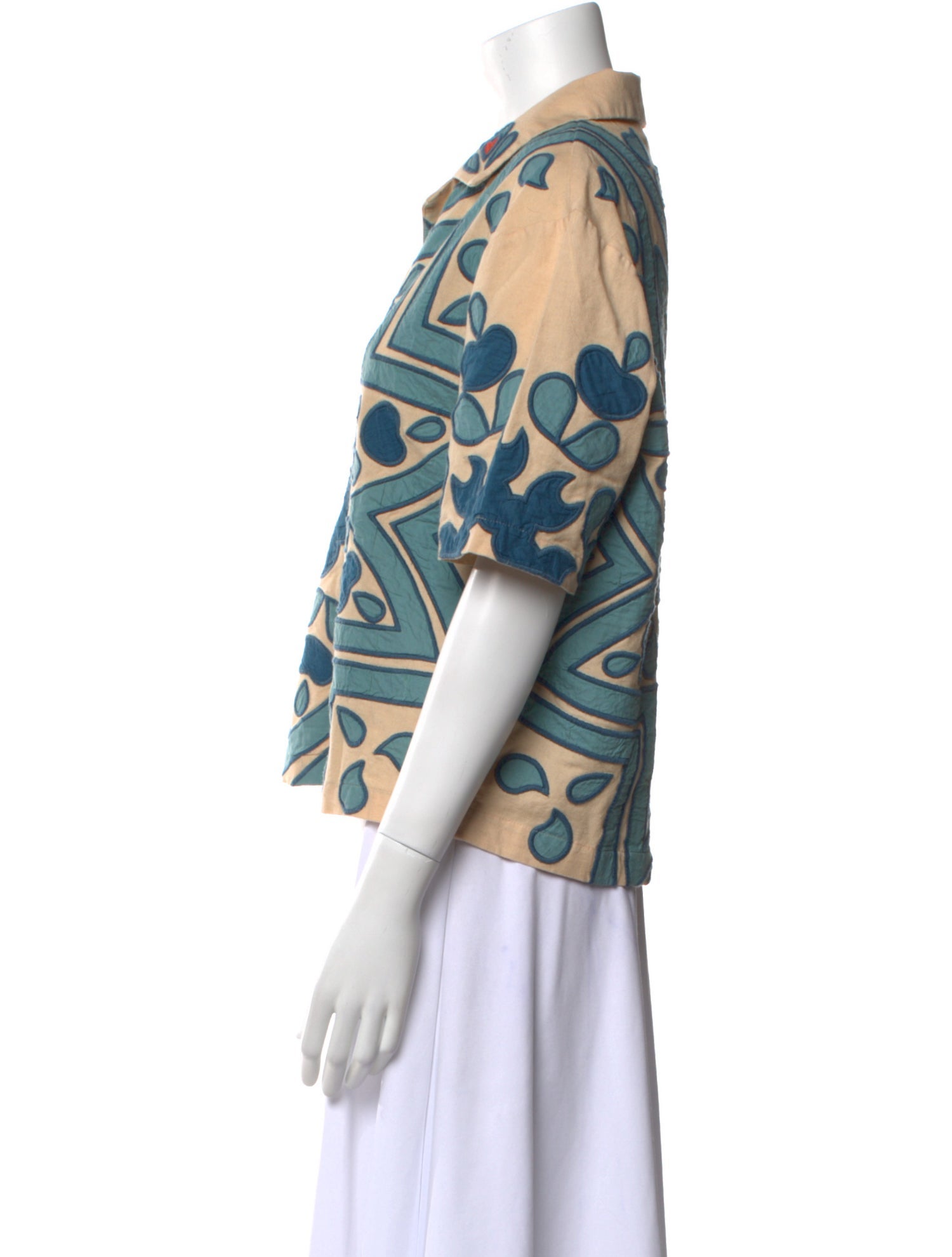 Sea New York Printed Short Sleeve Button-Up Top