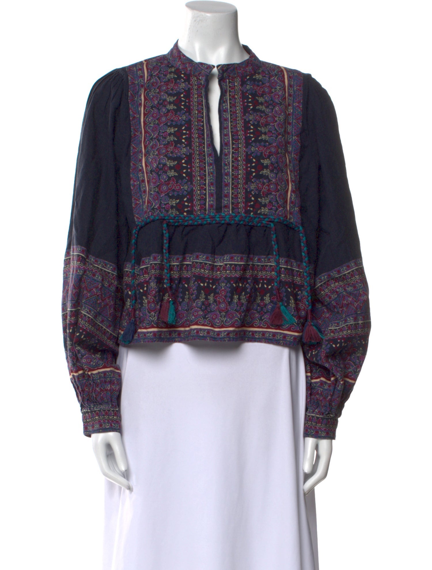 Sea New York Paisley Print Crew Neck Crop Top