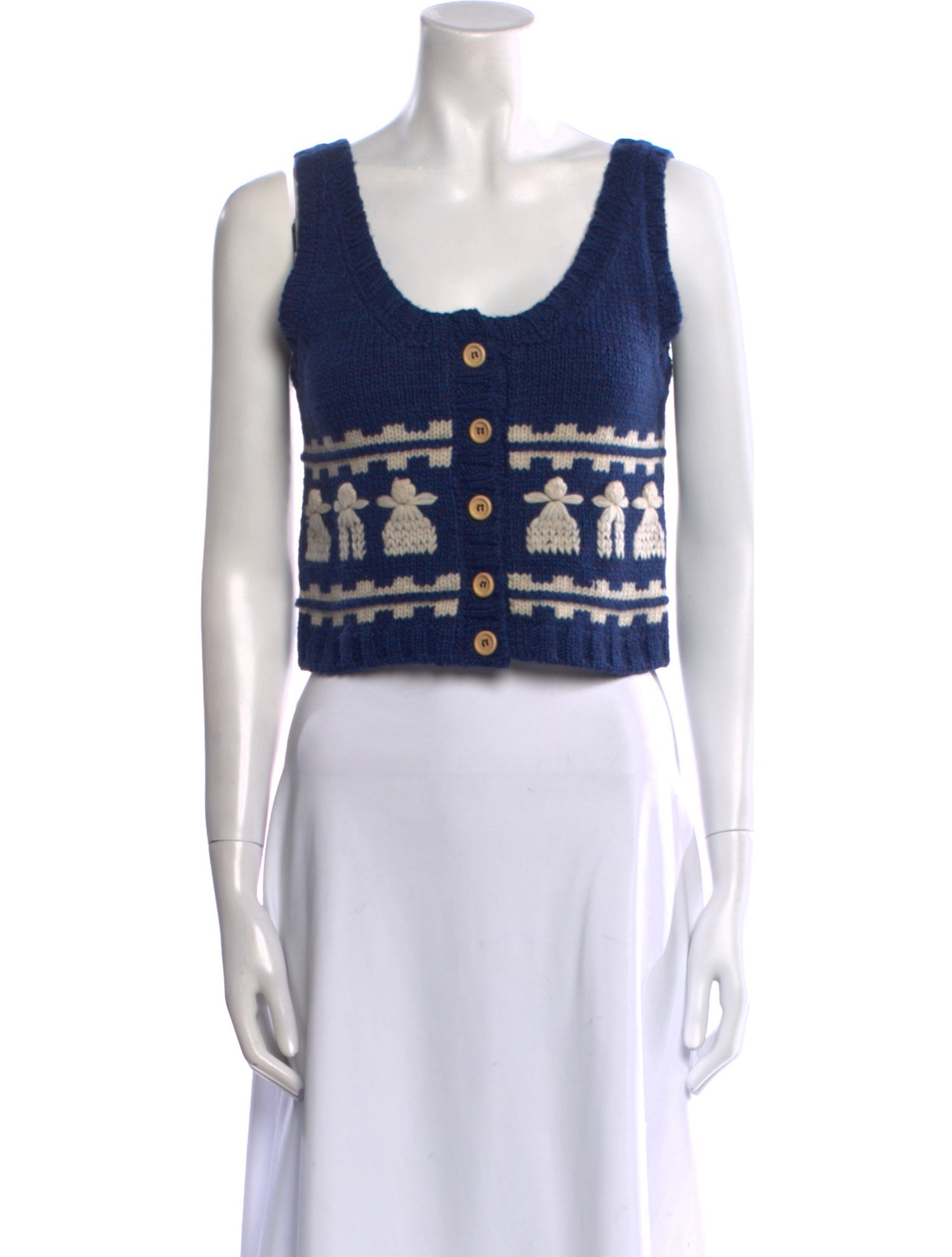 Sea New York Wool Patterned Crop Top