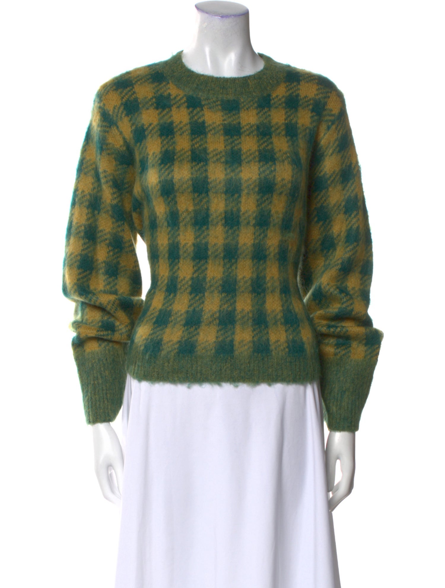 Sea New York Plaid Print Crew Neck Sweater