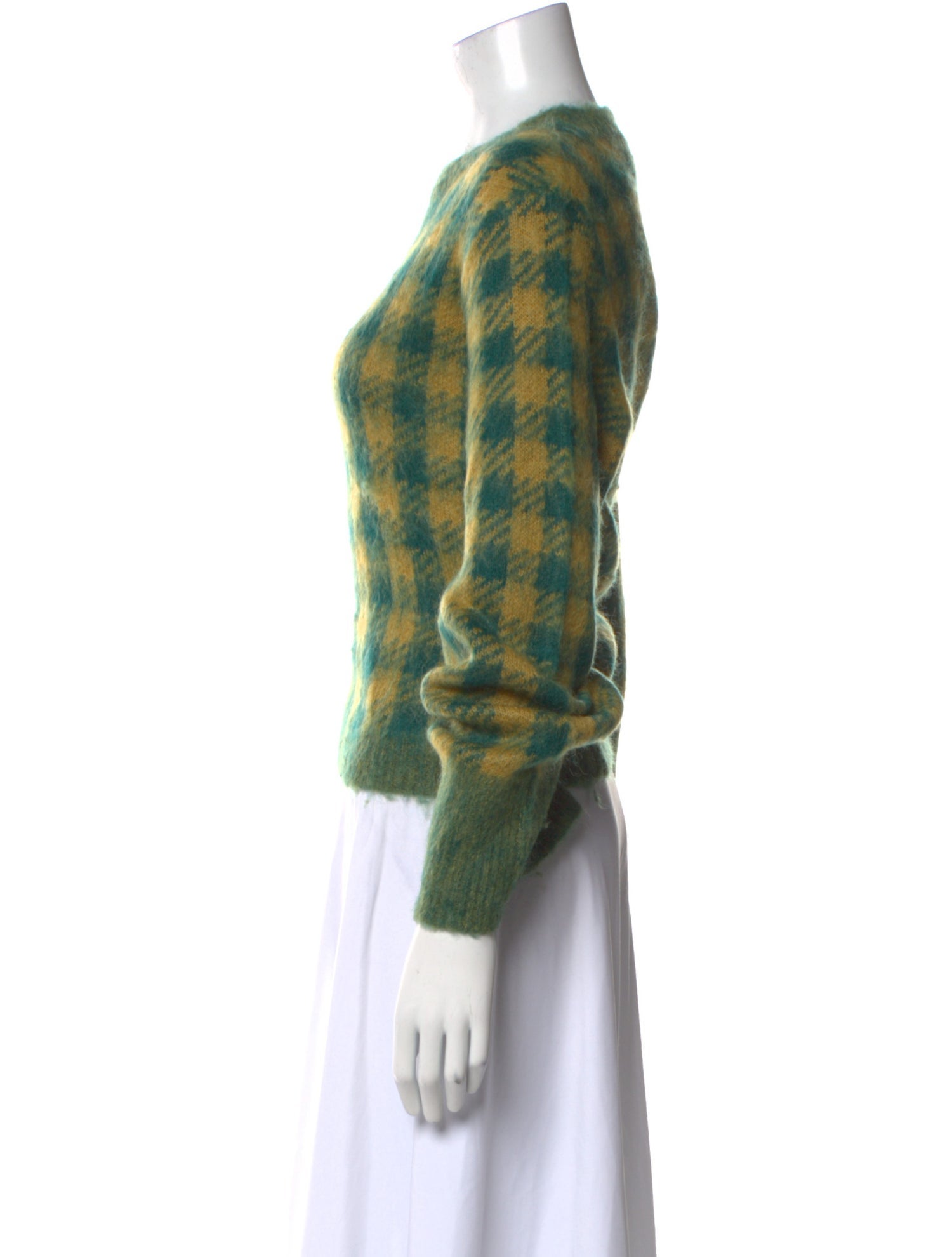 Sea New York Plaid Print Crew Neck Sweater