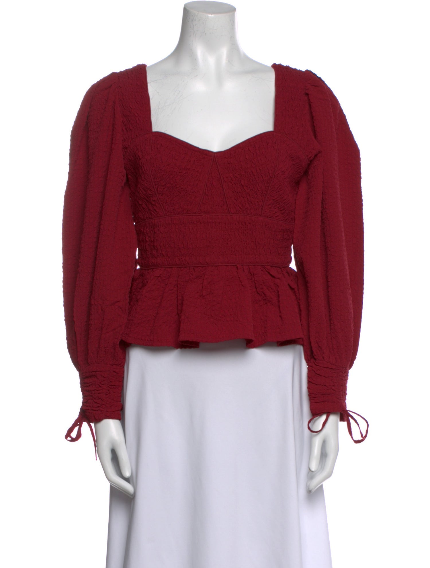 Sea New York Square Neckline Long Sleeve Crop Top