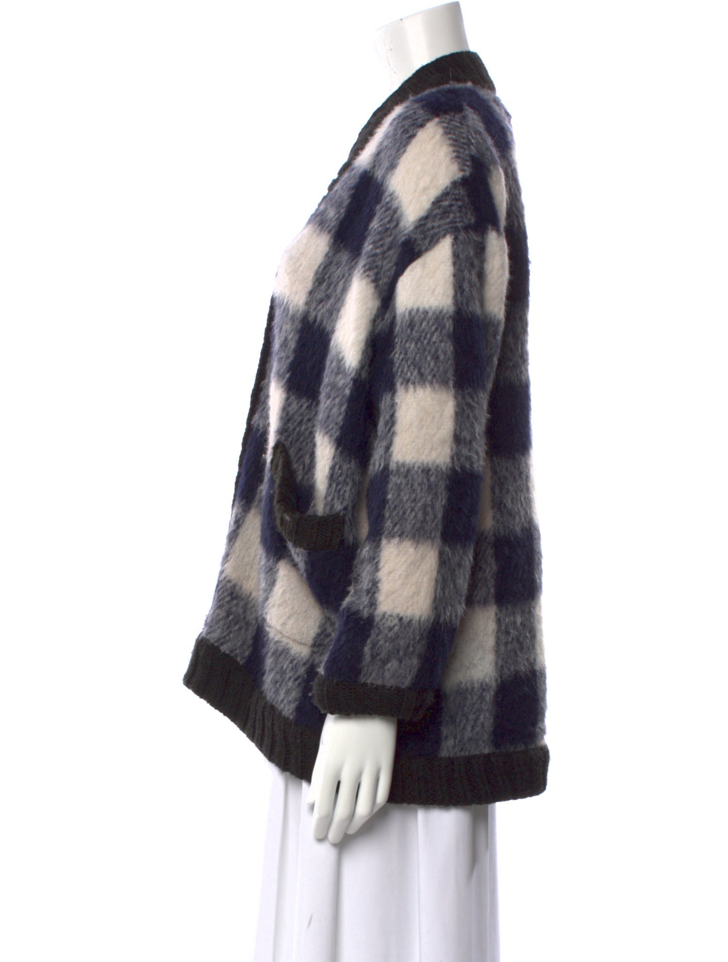 Sea New York Plaid Print V-Neck Sweater