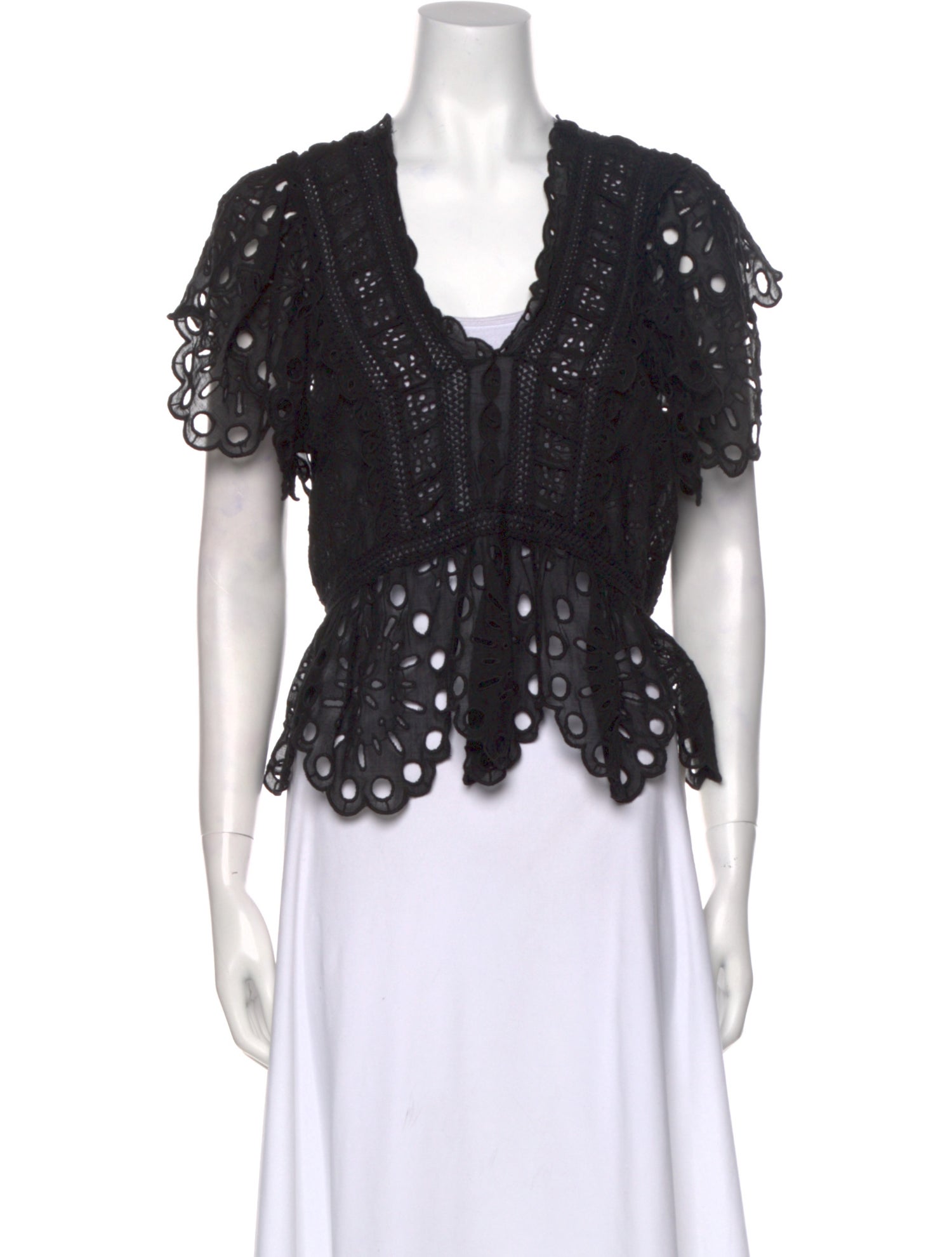 Sea New York V-Neck Short Sleeve Blouse