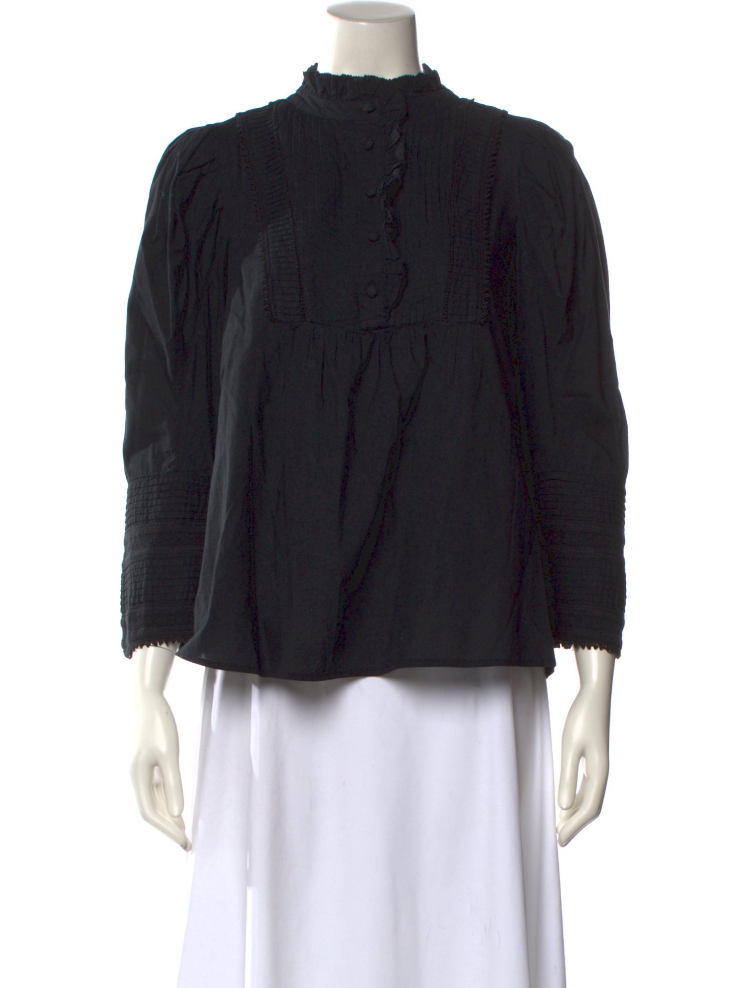 Sea New York Mock Neck Three-Quarter Sleeve Blouse