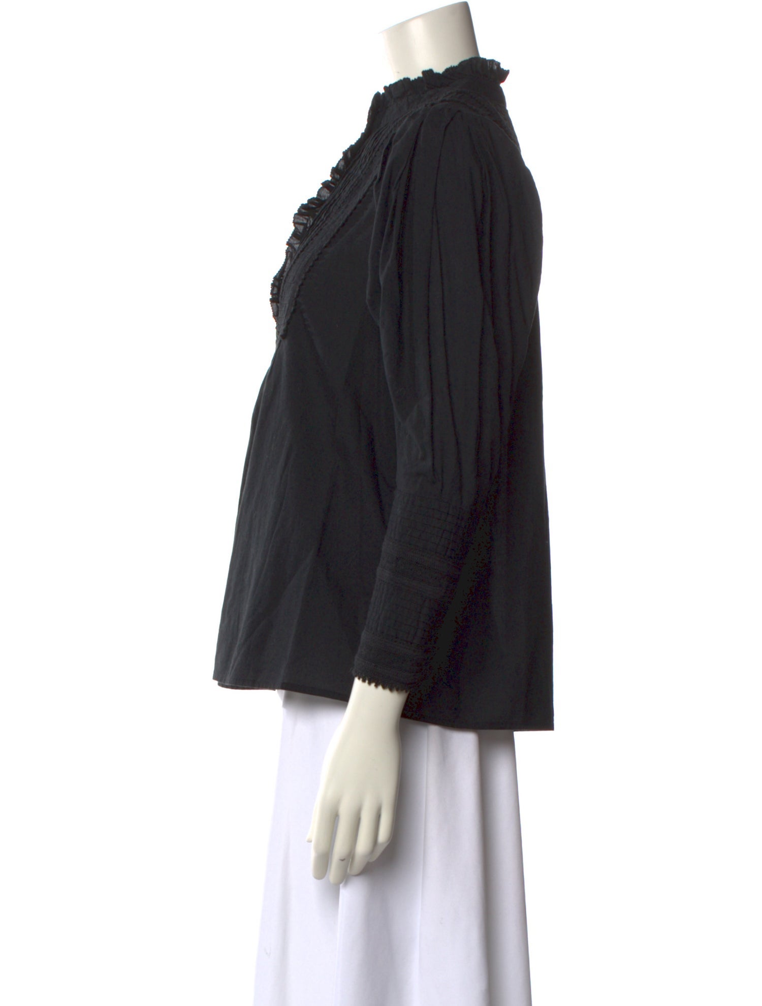 Sea New York Mock Neck Three-Quarter Sleeve Blouse