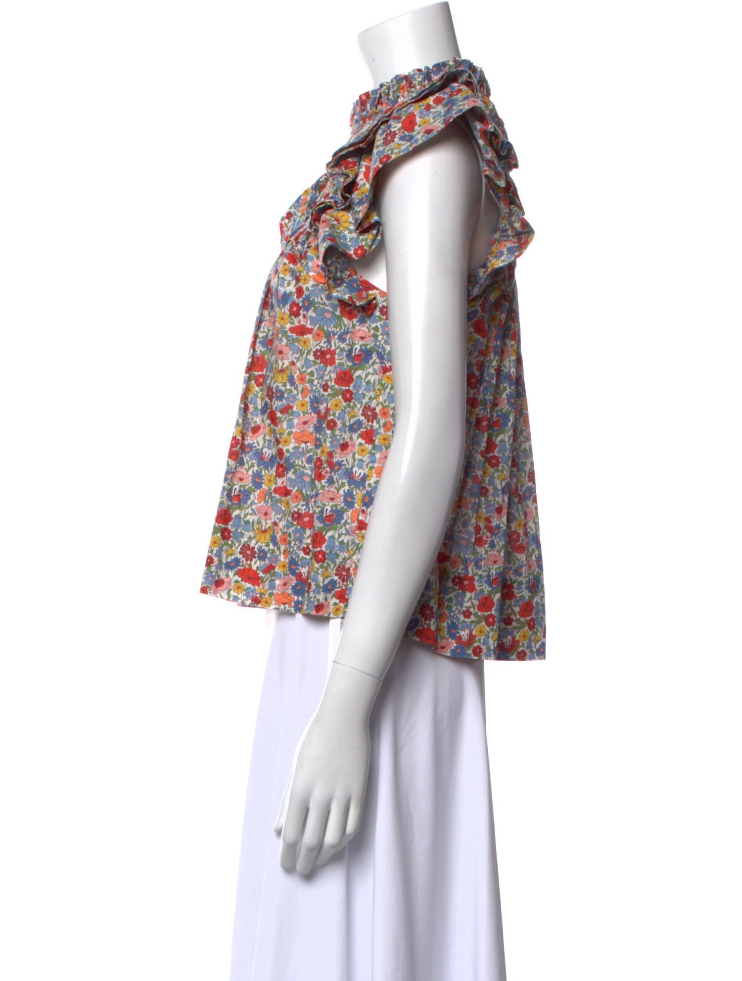 Sea New York Floral Print Mock Neck Blouse