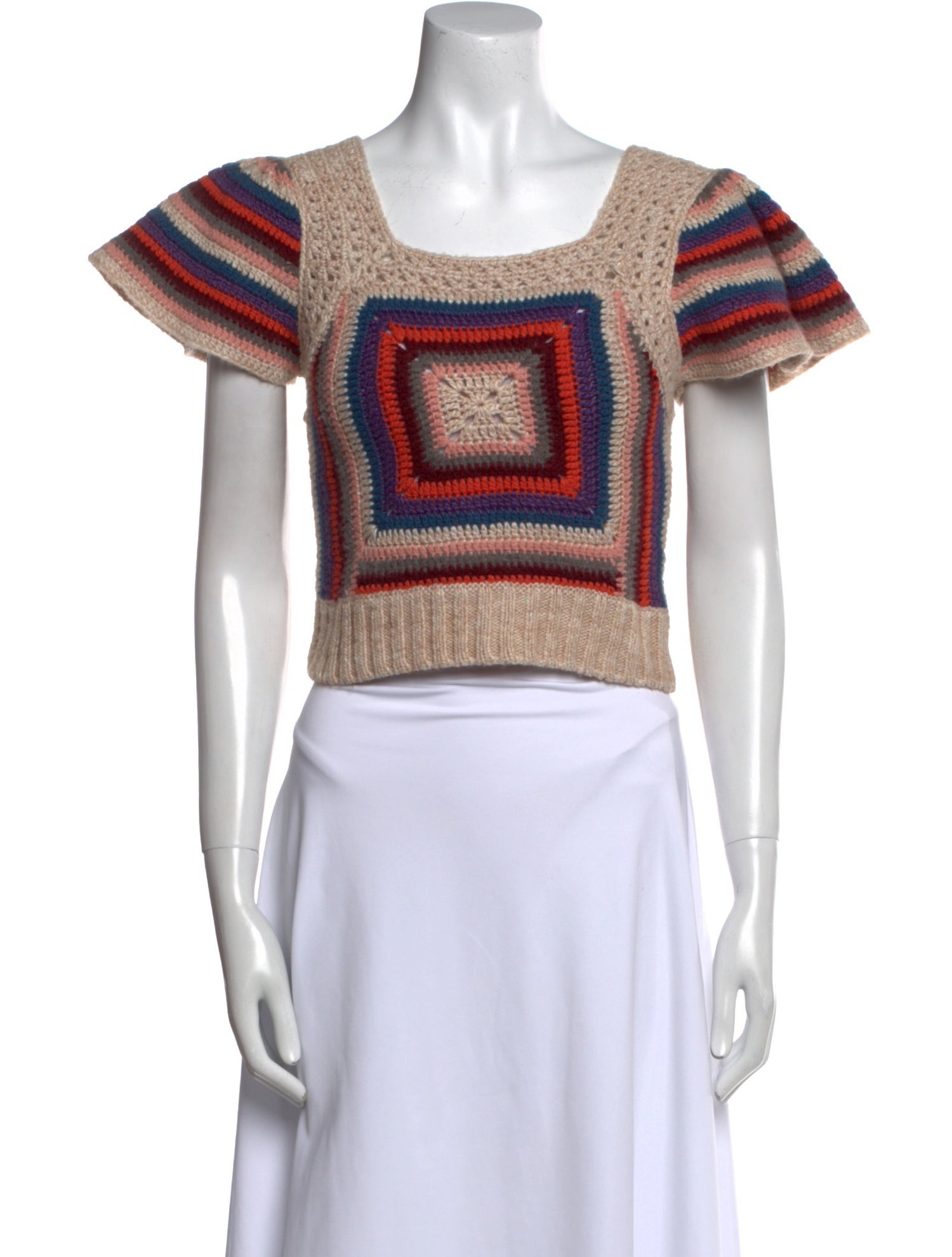 Sea New York Striped Square Neckline Crop Top