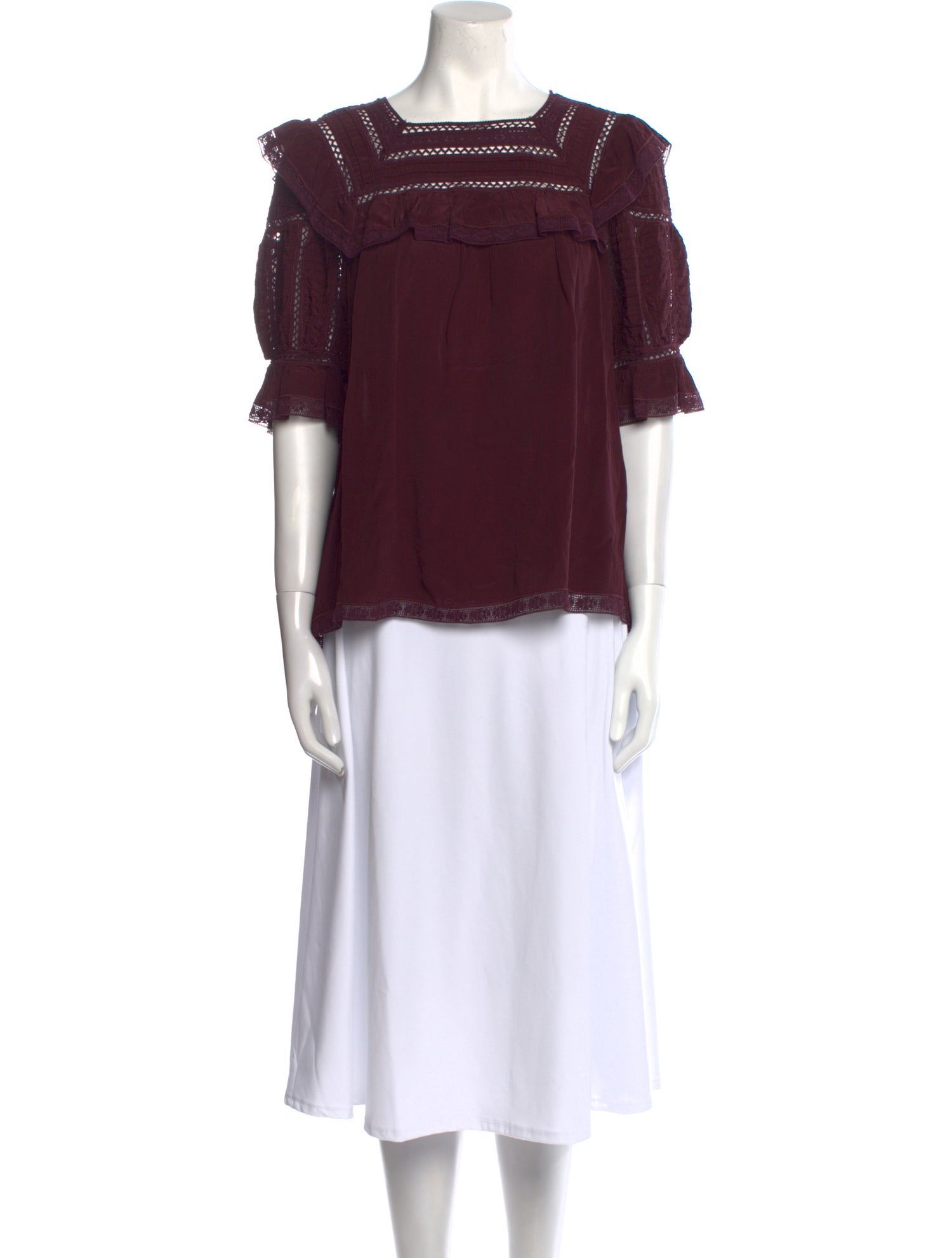 Sea New York Square Neckline Three-Quarter Sleeve Blouse