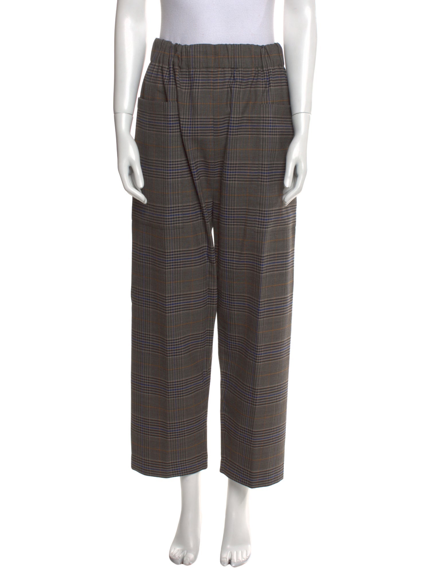 Sea New York Plaid Print Wide Leg Pants