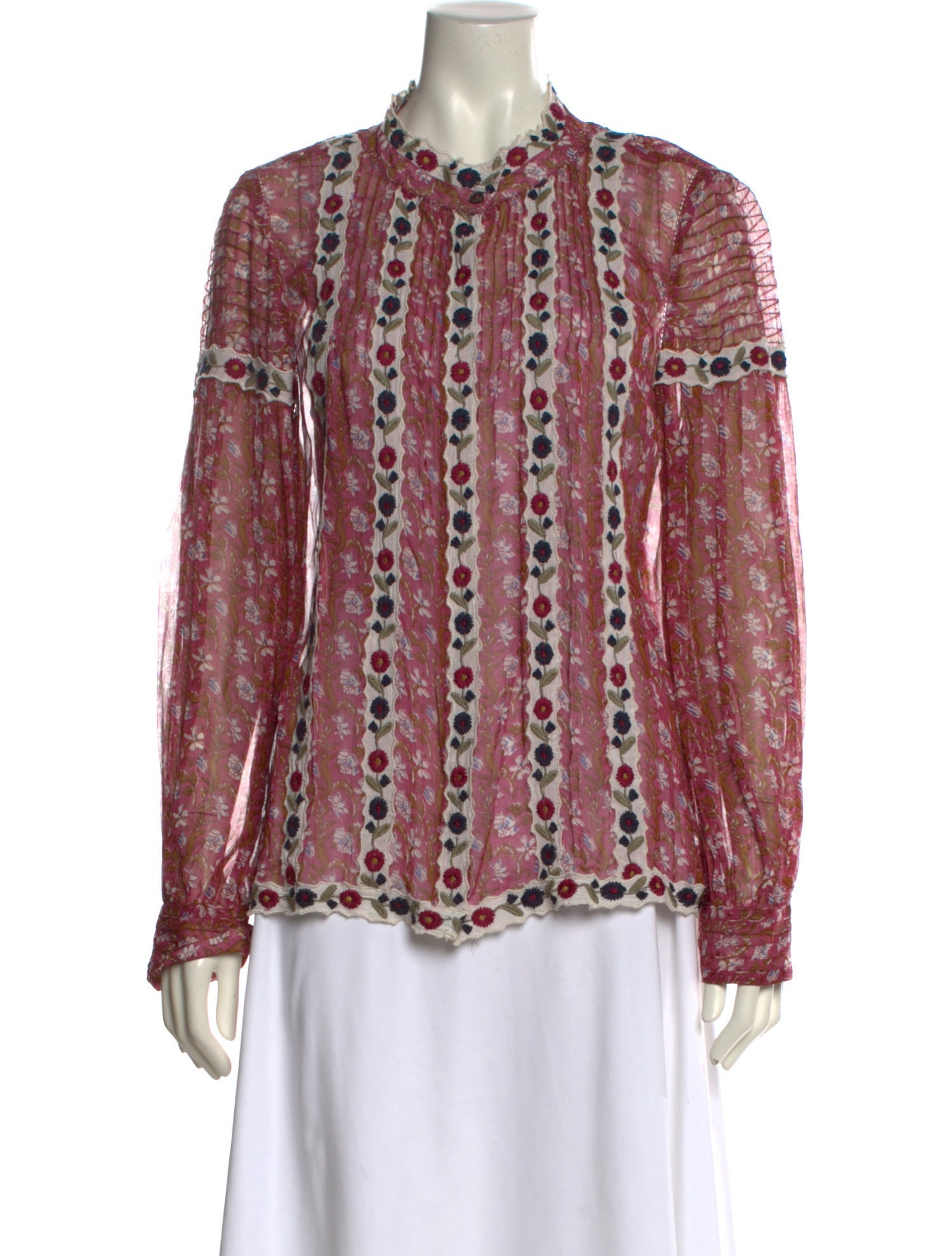 Sea New York Printed Mock Neck Blouse