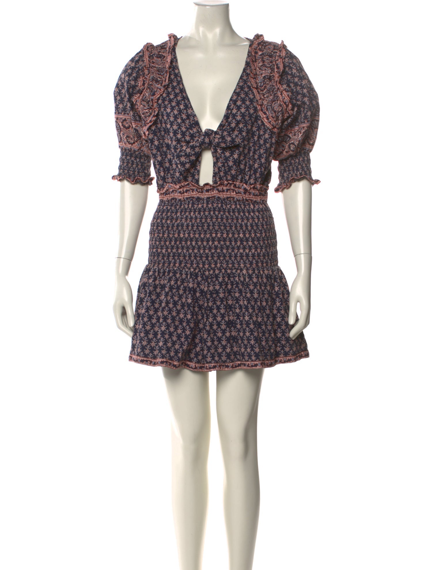 Sea New York Printed Plunge Neckline Romper