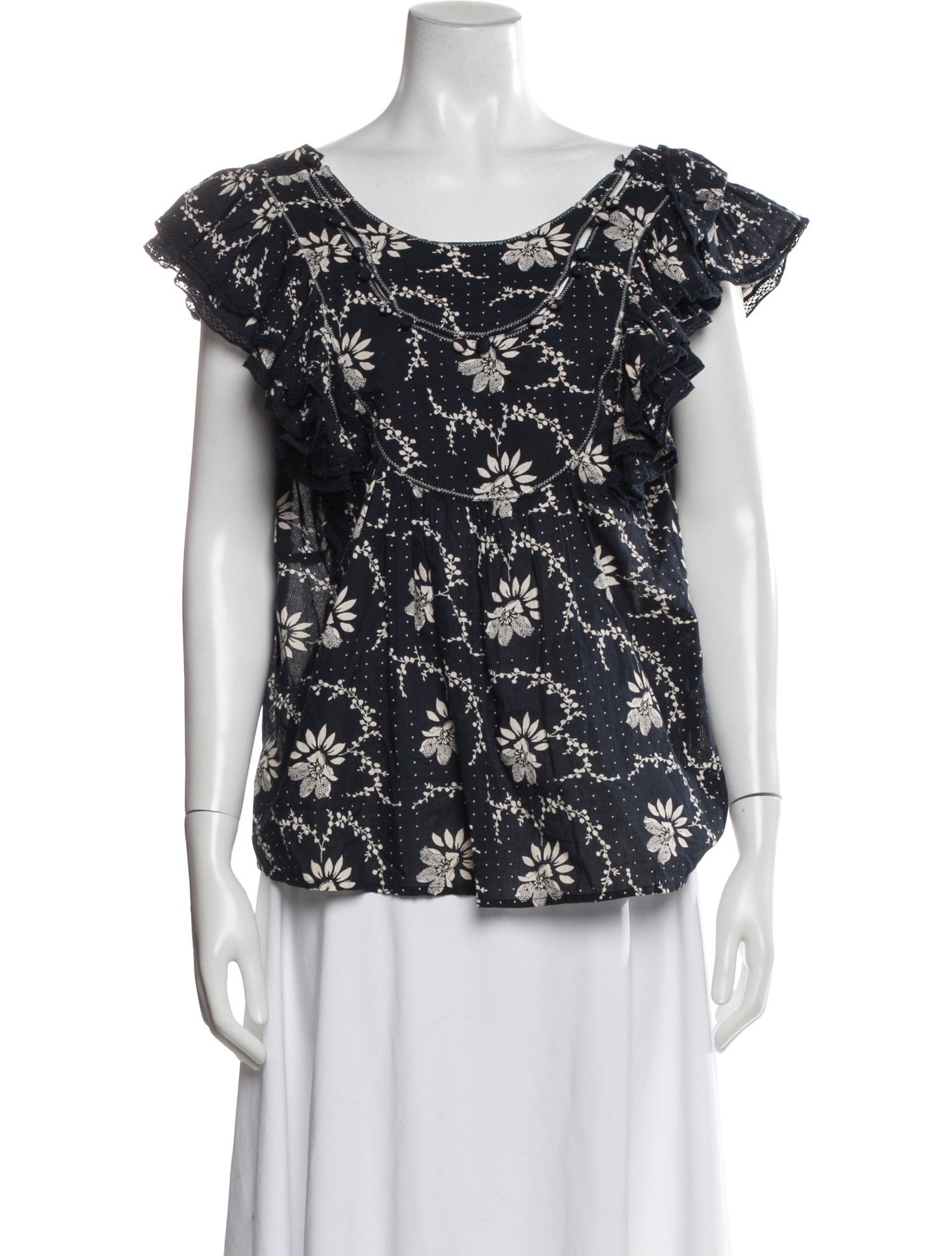 Sea New York Floral Print Crew Neck Blouse