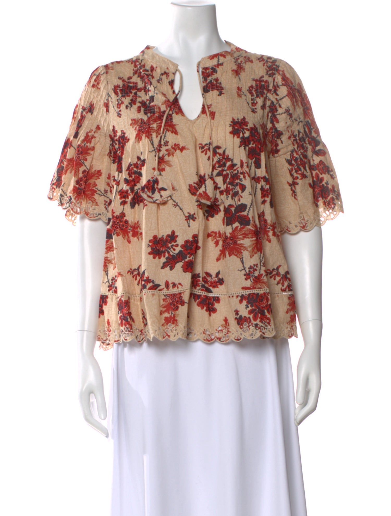 Sea New York Floral Print V-Neck Blouse