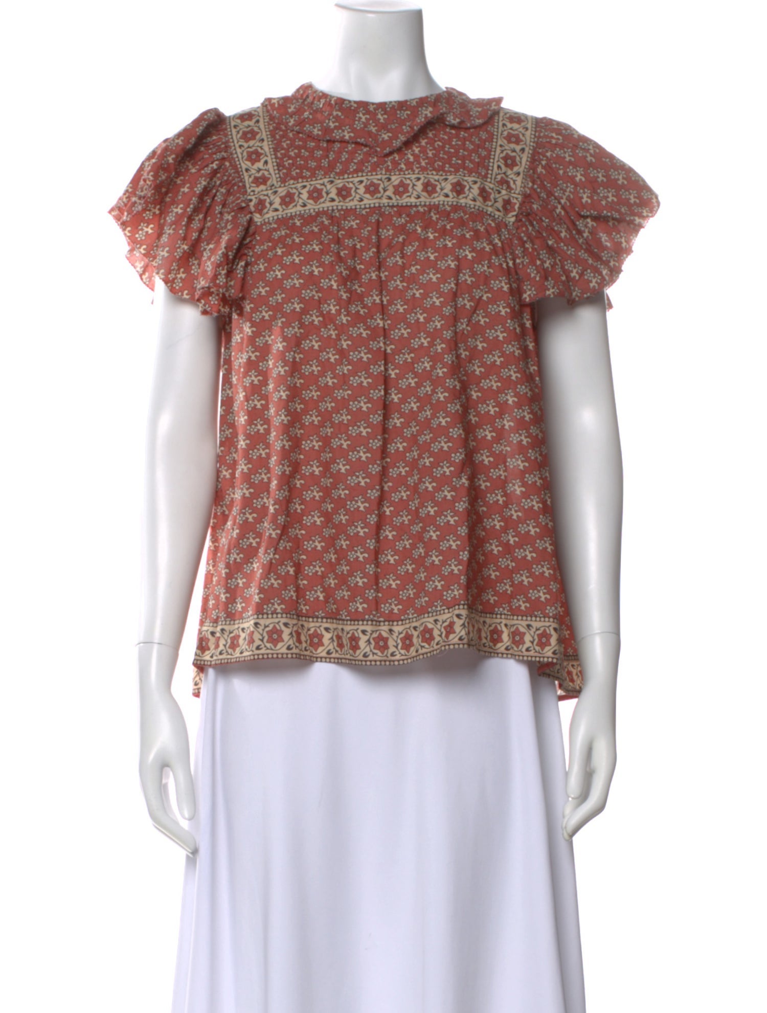 Sea New York Floral Print Short Sleeve Blouse