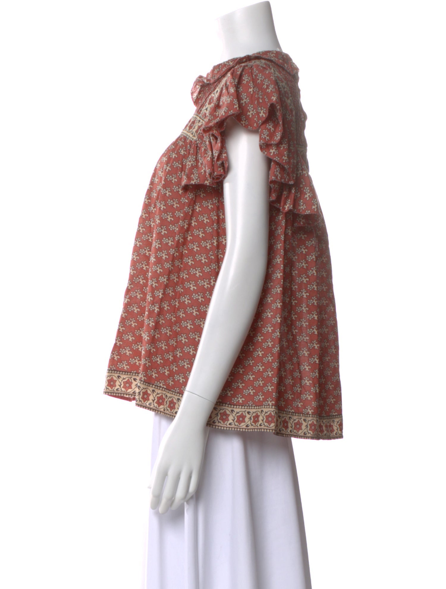 Sea New York Floral Print Short Sleeve Blouse